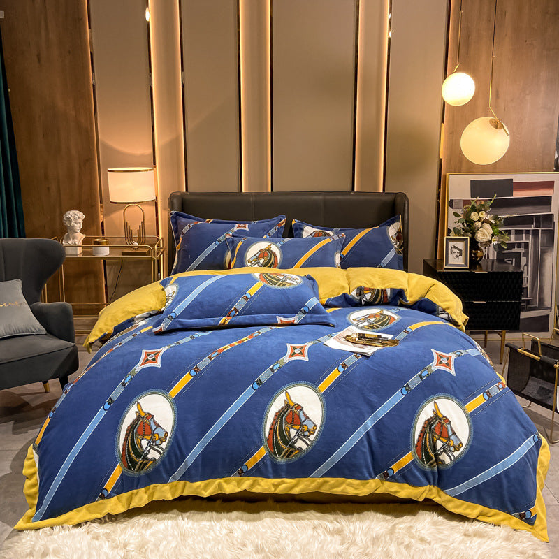 Fashionable Nordic Thick Warm Double-sided Velvet Bed Sheet    Home Decor Supply | Online Retail | ShoreShopper.com