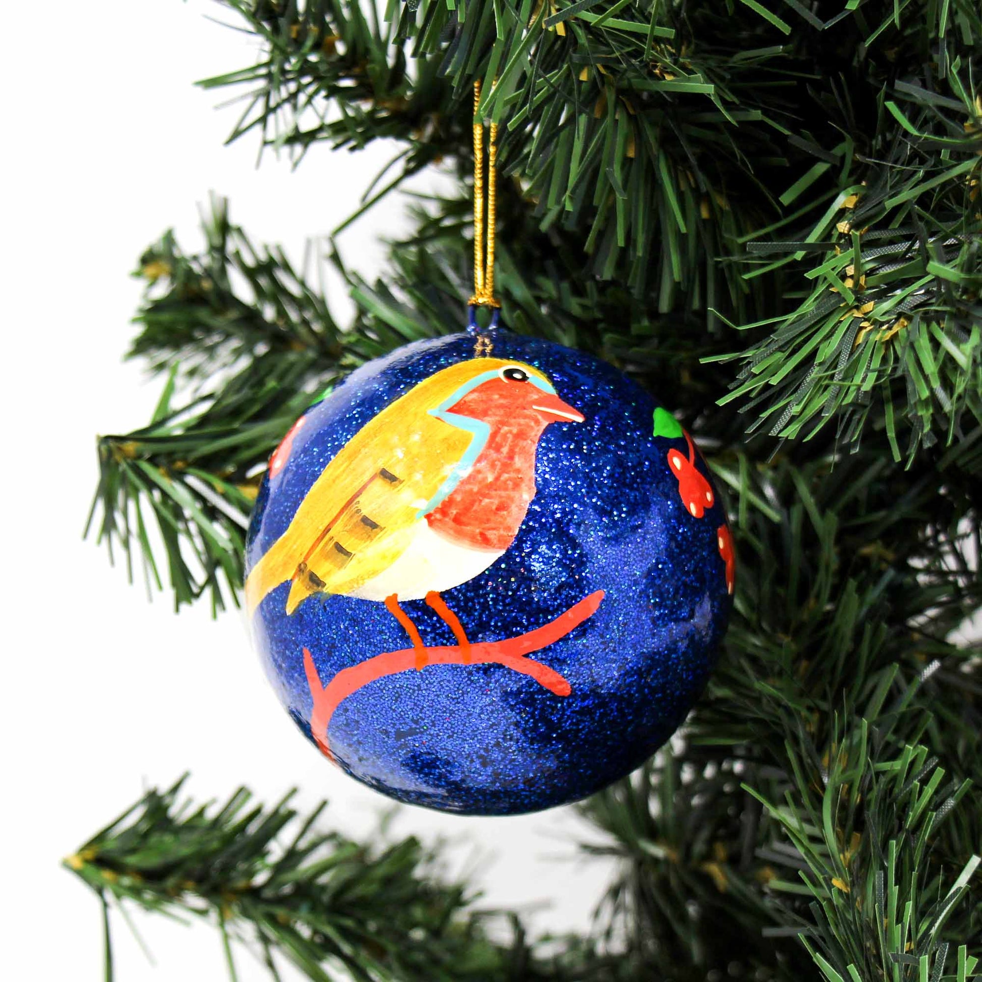 Handpainted Fox & Bird Ornaments, Set of 2    Home Decor Supply | Online Retail | ShoreShopper.com