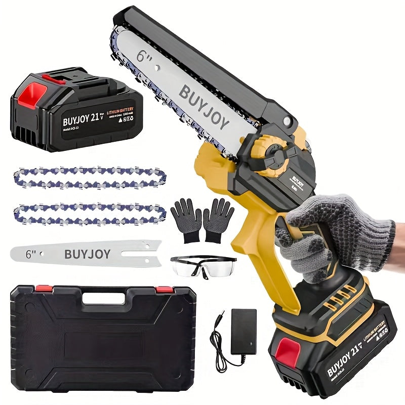 6-inch Cordless Lightweight Electric Landscaping Chainsaw w/ L-ion Battery, Chain And Fast Charger    Home Decor Supply | Online Retail | ShoreShopper.com
