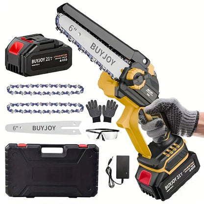6-inch Cordless Lightweight Electric Landscaping Chainsaw w/ L-ion Battery, Chain And Fast Charger    Home Decor Supply | Online Retail | ShoreShopper.com