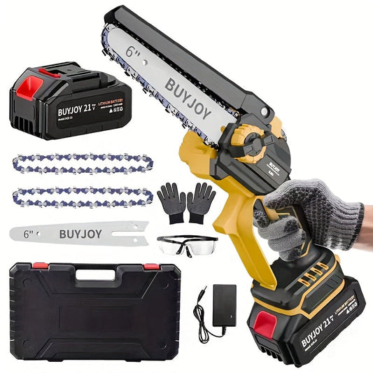 6-inch Cordless Lightweight Electric Landscaping Chainsaw w/ L-ion Battery, Chain And Fast Charger    Home Decor Supply | Online Retail | ShoreShopper.com