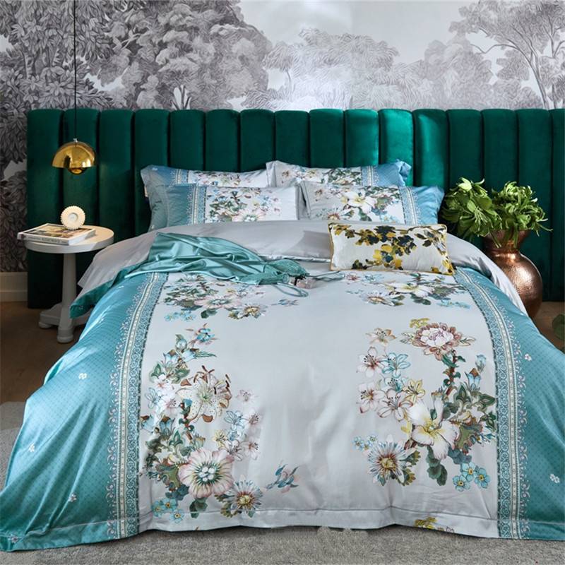 Four-piece printed long-staple cotton satin    Home Decor Supply | Online Retail | ShoreShopper.com