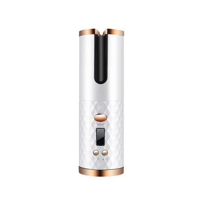 Rechargeable Automatic Hair Curler Women Portable Hair Curling Iron LCD Display Ceramic Curly Rotating Curling Wave Styer - ShoreCo.Shop