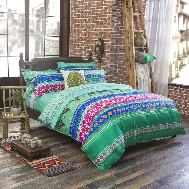 Three-piece Set Of Ethnic Printing On Polyester Bed    Home Decor Supply | Online Retail | ShoreShopper.com