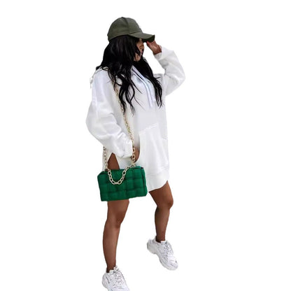 Women's Hooded Sweatshirt With Pockets Fashion Casual Split Mid-length Sweater Drawstring Tops    Home Decor Supply | Online Retail | ShoreShopper.com