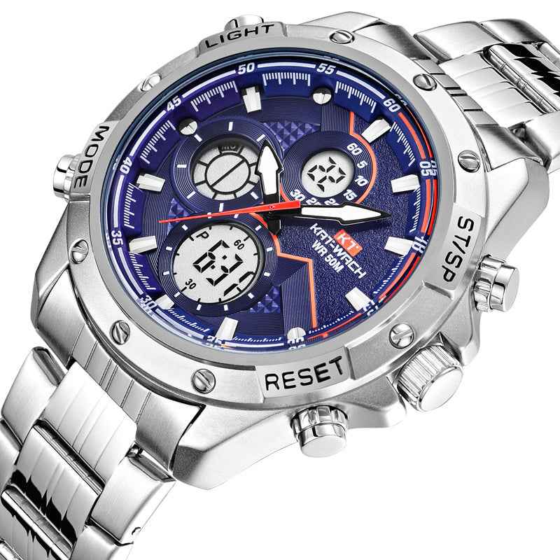 Luxury Waterproof Stainless Steel Smart Watch - LED Backlight & Fitness Tracking