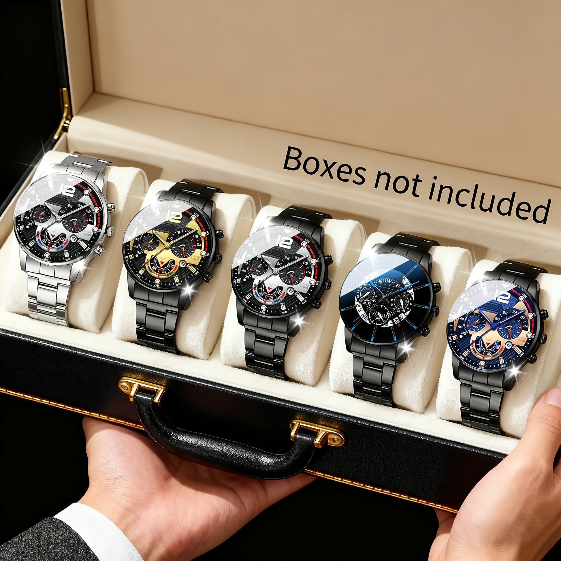 5pcs Men's Business Fashion High-End Elegant Versatile Watch Set Perfect Gift for Friends On Holidays And Birthdays Holiday Gifts Birthday Presents Elegant Design Sophisticated Timepiece Premium Materials Watch Set for Men Wr    Home Decor Supply | Online Retail | ShoreShopper.com
