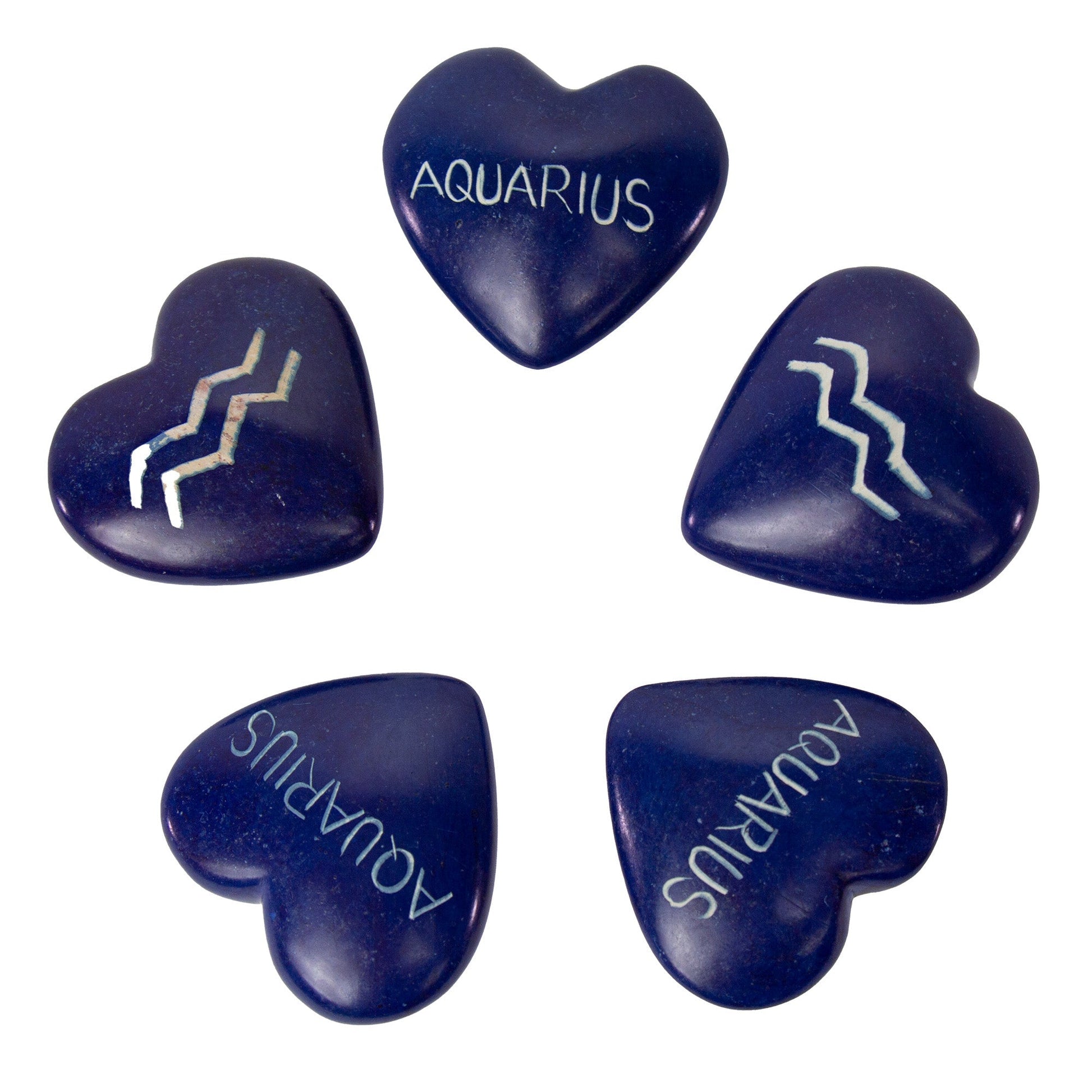 Zodiac Soapstone Hearts, Pack of 5: AQUARIUS    Home Decor Supply | Online Retail | ShoreShopper.com