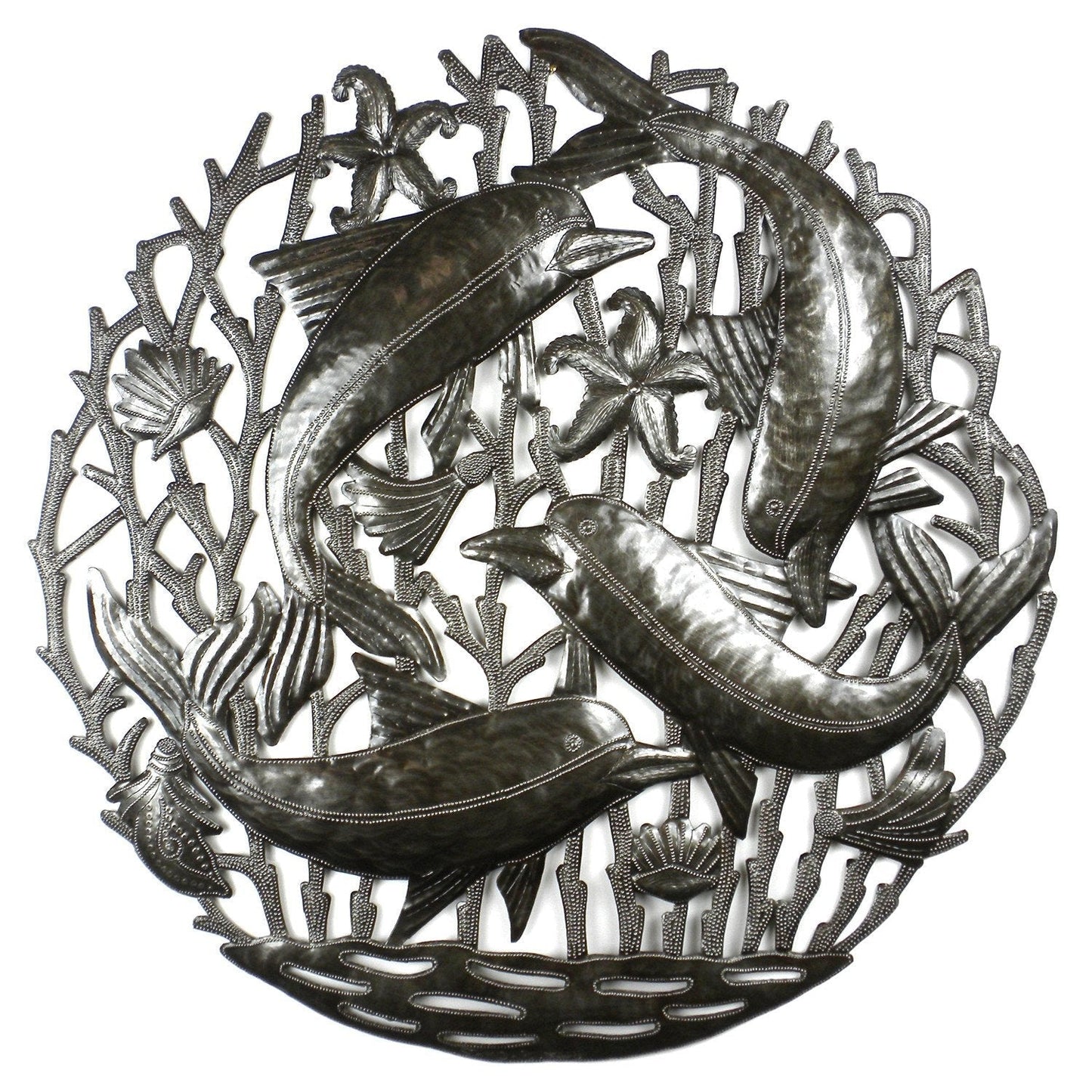 Pod of Dolphins Metal Wall Art - Croix des Bouquets    Home Decor Supply | Online Retail | ShoreShopper.com