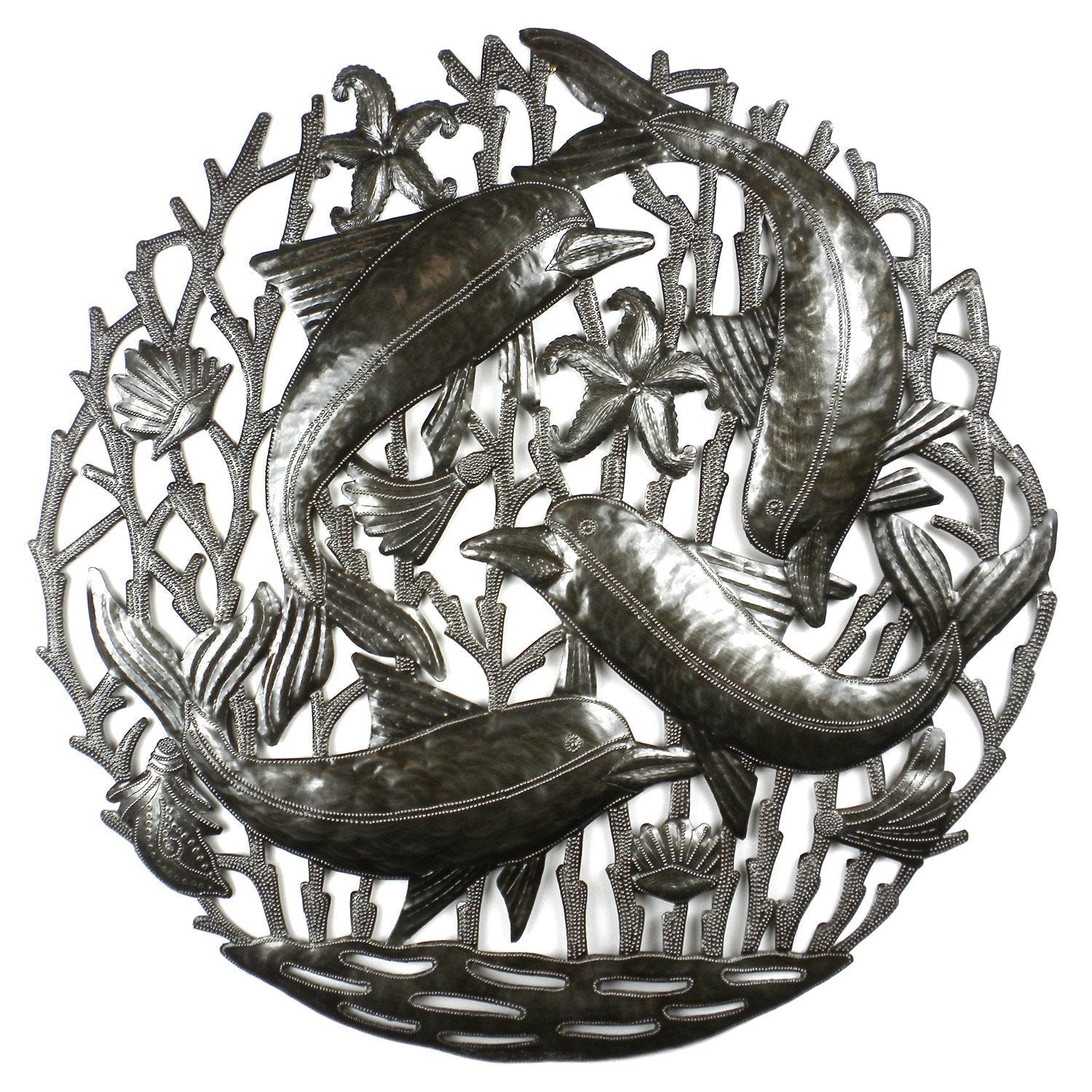 Pod of Dolphins Metal Wall Art - Croix des Bouquets    Home Decor Supply | Online Retail | ShoreShopper.com
