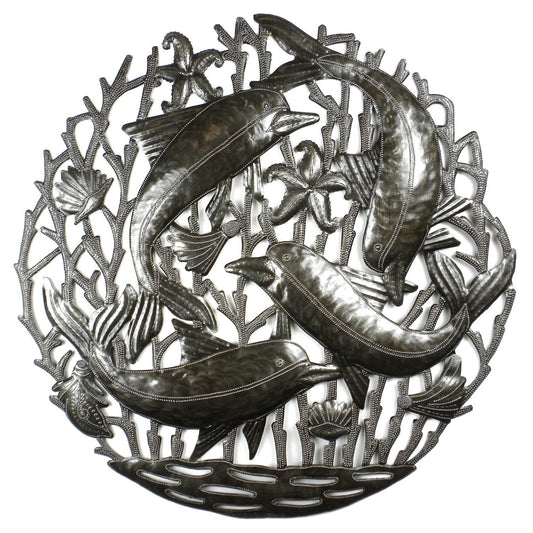 Pod of Dolphins Metal Wall Art - Croix des Bouquets    Home Decor Supply | Online Retail | ShoreShopper.com