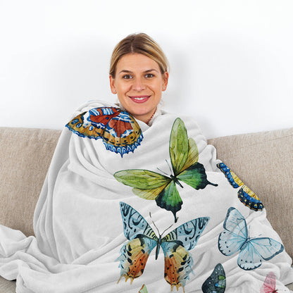 1pc Fresh Butterfly Pattern, Soft Printed Flannel Sofa Blanket, Comfortable And Warm For Home Use, Suitable For Bed, Sofa, Camping And Multi Scene Seasonal Use    Home Decor Supply | Online Retail | ShoreShopper.com