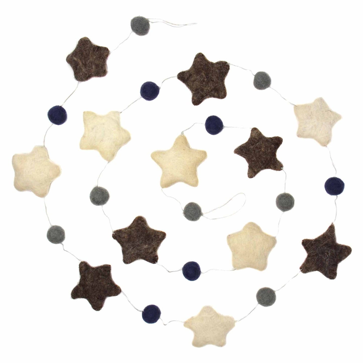 Hand Crafted Felt from Nepal: Stars Garland, Grey/Blue    Home Decor Supply | Online Retail | ShoreShopper.com