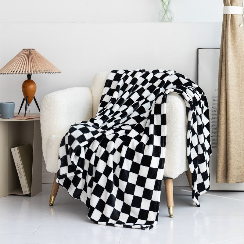 Checkered Flannel Blanket Printed Coral Fleece Thickening Bed Sheet Nap    Home Decor Supply | Online Retail | ShoreShopper.com