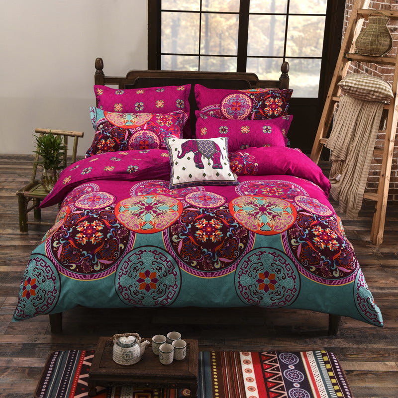 Three-piece Set Of Ethnic Printing On Polyester Bed    Home Decor Supply | Online Retail | ShoreShopper.com