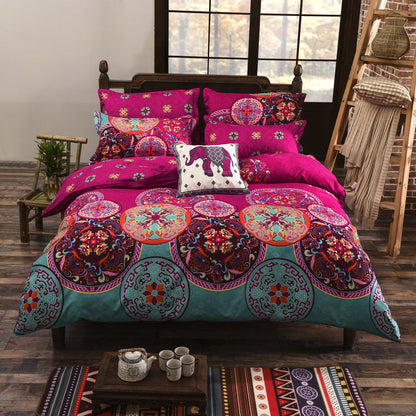 Three-piece Set Of Ethnic Printing On Polyester Bed    Home Decor Supply | Online Retail | ShoreShopper.com
