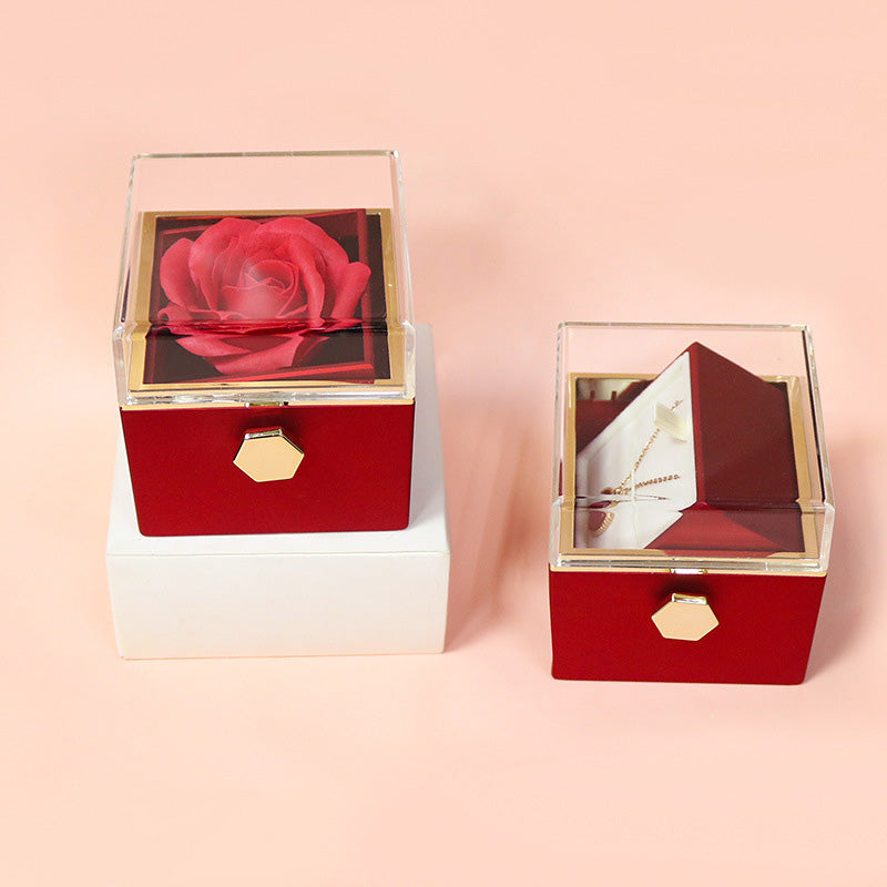 Rotating Soap Flower Rose Gift Box Creative Rotating Rose Jewelry Packaging Box Valentine's Day Gift For Women    Home Decor Supply | Online Retail | ShoreShopper.com