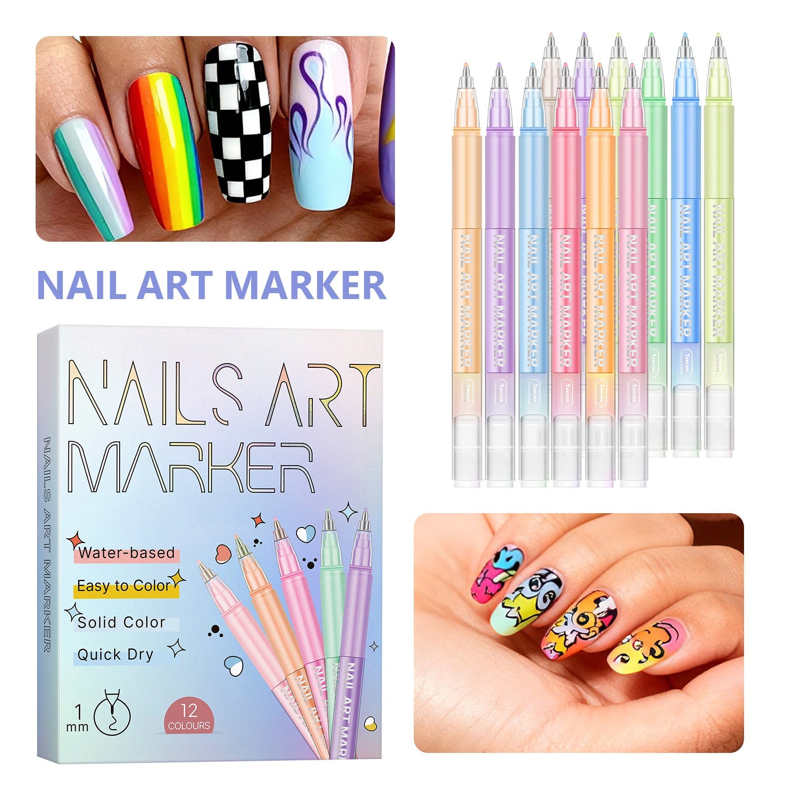 Painted Graffiti Nail Art Highlighter And Outline Graffiti Pen Set    Home Decor Supply | Online Retail | ShoreShopper.com