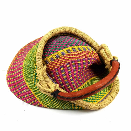 Bolga Pot Design Market Basket, Mixed Colors    Home Decor Supply | Online Retail | ShoreShopper.com