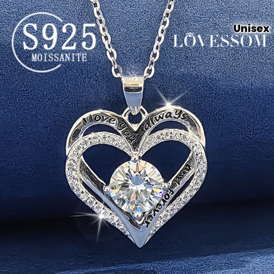 1 Carat Moissanite Heart-Shaped Pendant Necklace - 925 Sterling Silver    Home Decor Supply | Online Retail | ShoreShopper.com
