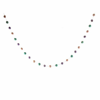 Hand Crafted Felt Pom Pom Garlands: Pink, Lavender, Turquoise    Home Decor Supply | Online Retail | ShoreShopper.com