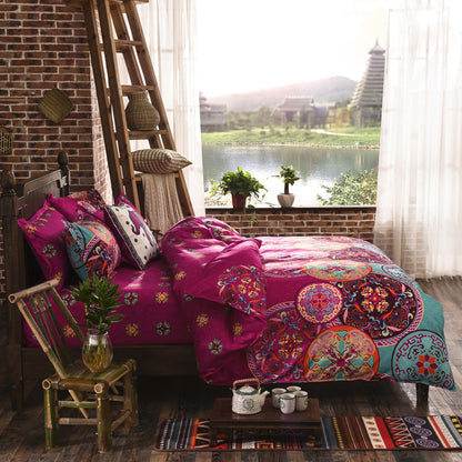 Three-piece Set Of Ethnic Printing On Polyester Bed    Home Decor Supply | Online Retail | ShoreShopper.com