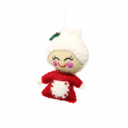 Hand Felted Christmas Ornament: Mrs. Claus - Global Groove (H)    Home Decor Supply | Online Retail | ShoreShopper.com