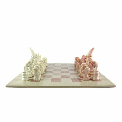 Hand Carved Soapstone Maasai Chess Set - 14" Board - Smolart    Home Decor Supply | Online Retail | ShoreShopper.com