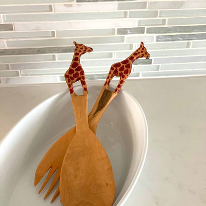 Giraffe Salad Serving Set    Home Decor Supply | Online Retail | ShoreShopper.com