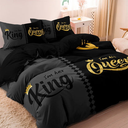 Three Piece Crown English Digital Printed Quilt Cover    Home Decor Supply | Online Retail | ShoreShopper.com