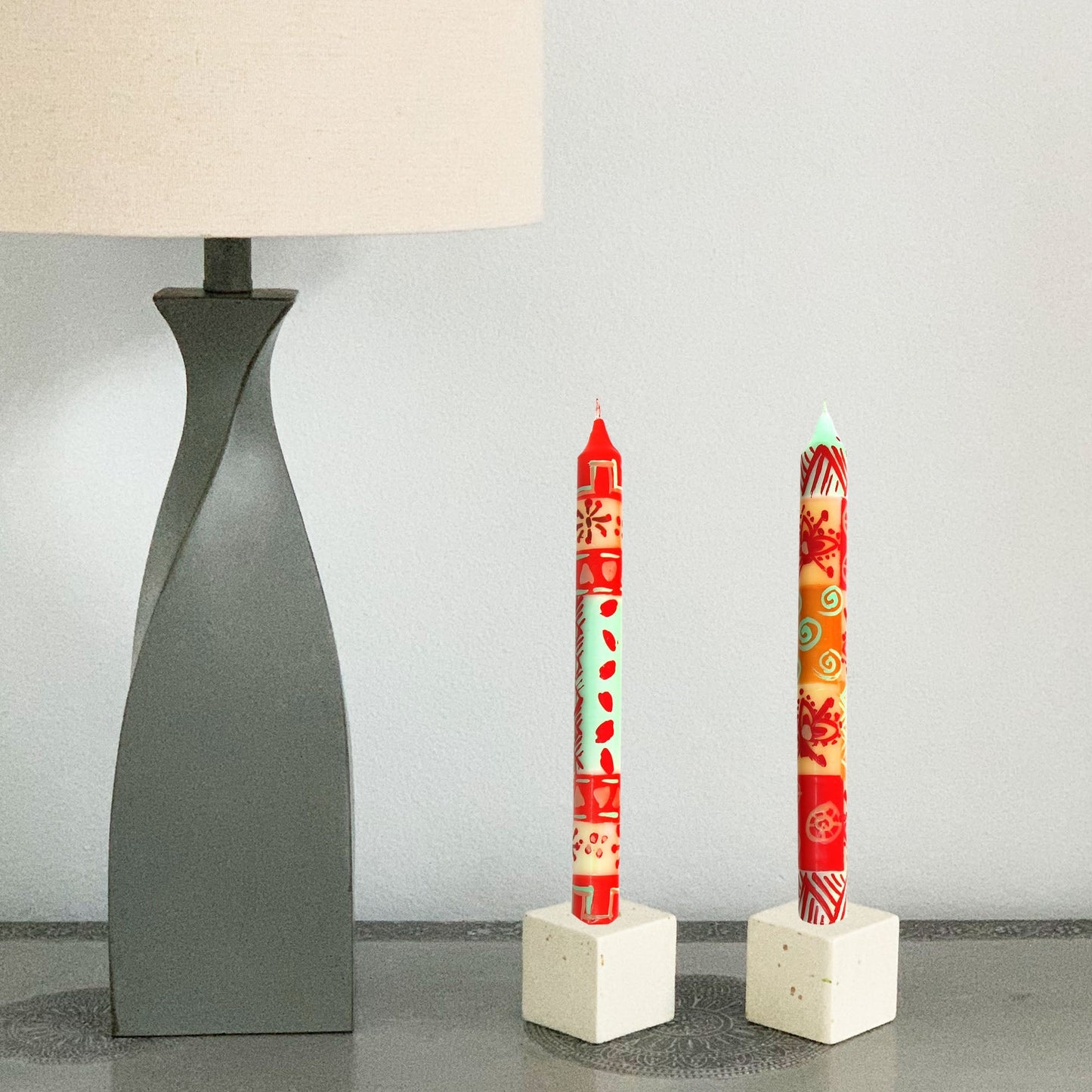 Hand Painted Candles in Owoduni Design (three tapers) - Nobunto    Home Decor Supply | Online Retail | ShoreShopper.com