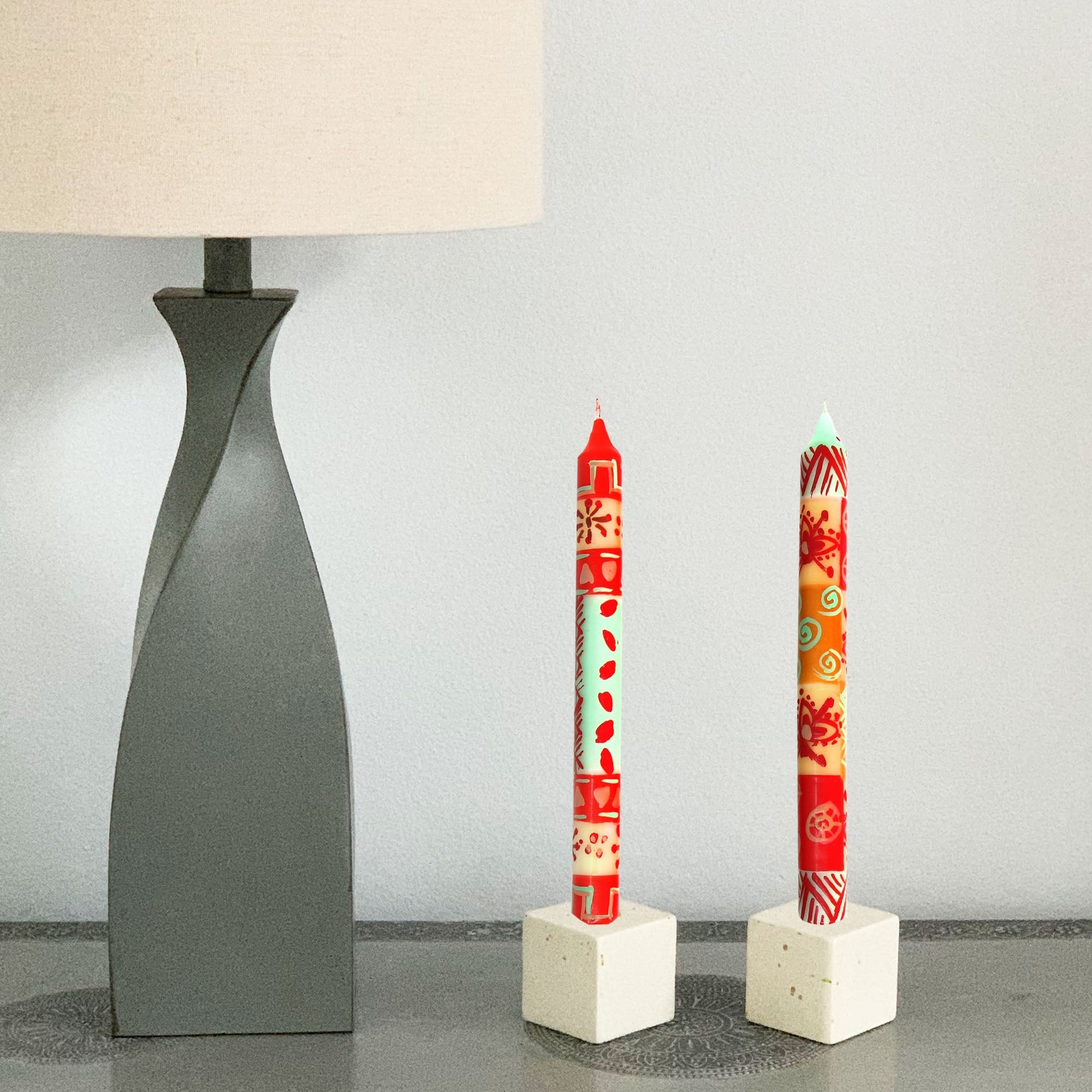 Hand Painted Candles in Owoduni Design (three tapers) - Nobunto    Home Decor Supply | Online Retail | ShoreShopper.com