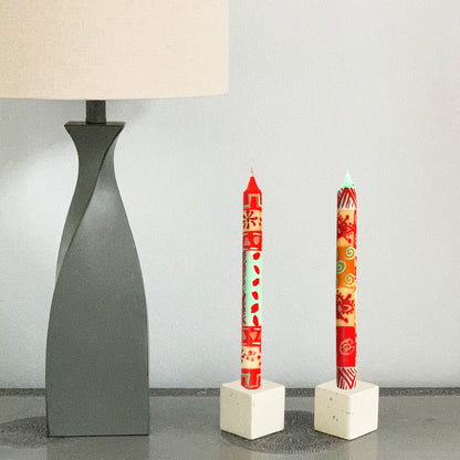 Hand Painted Candles in Owoduni Design (three tapers) - Nobunto    Home Decor Supply | Online Retail | ShoreShopper.com