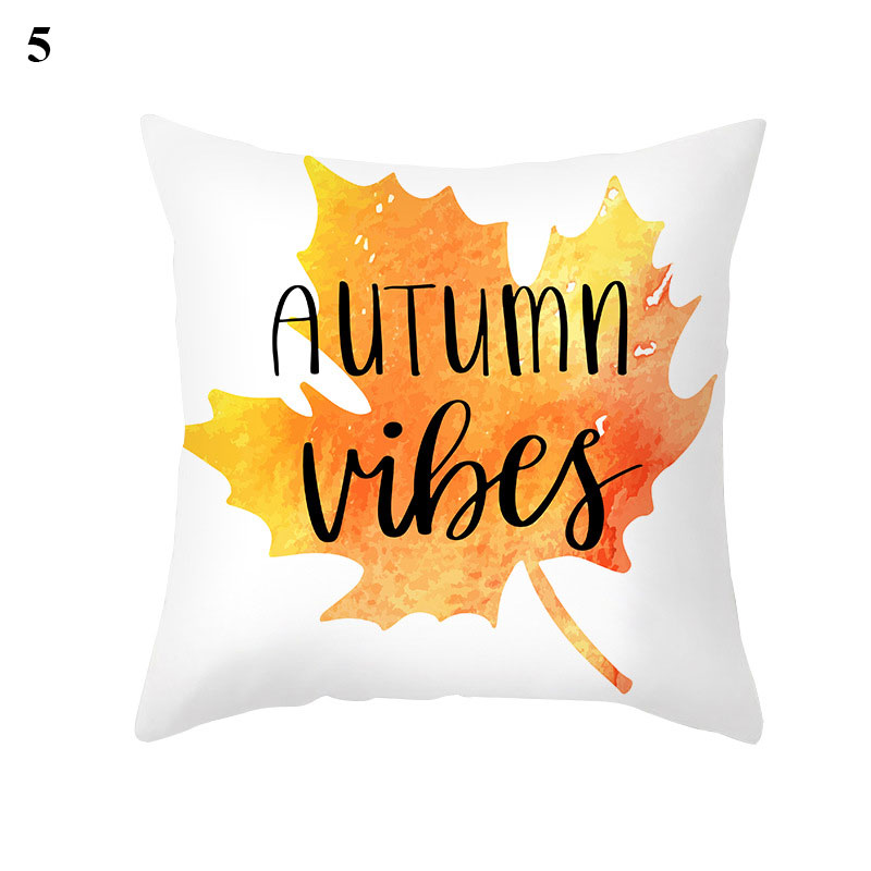 Maple Pumpkin Print Thanksgiving Peach Skin Pillowcase    Home Decor Supply | Online Retail | ShoreShopper.com