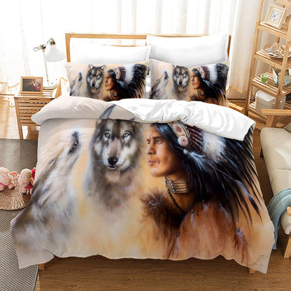 Bed Home Textile Wolf Digital Printed Three-piece Set    Home Decor Supply | Online Retail | ShoreShopper.com