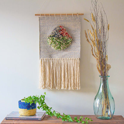 Handwoven Boho Wall Hanging, Neutral with Pop of Color    Home Decor Supply | Online Retail | ShoreShopper.com