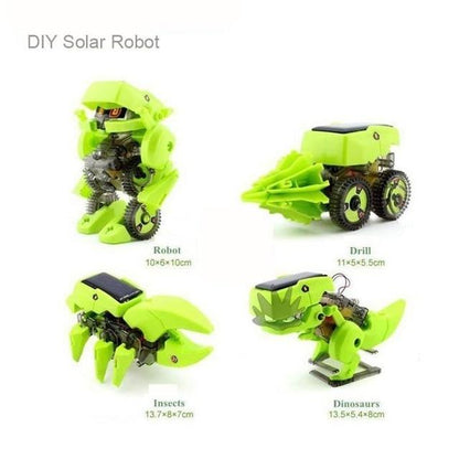 DIY 4-in-1 Transforming Solar Powered Robot Kit - STEM Educational Dinosaur Toy - ShoreCo.Shop