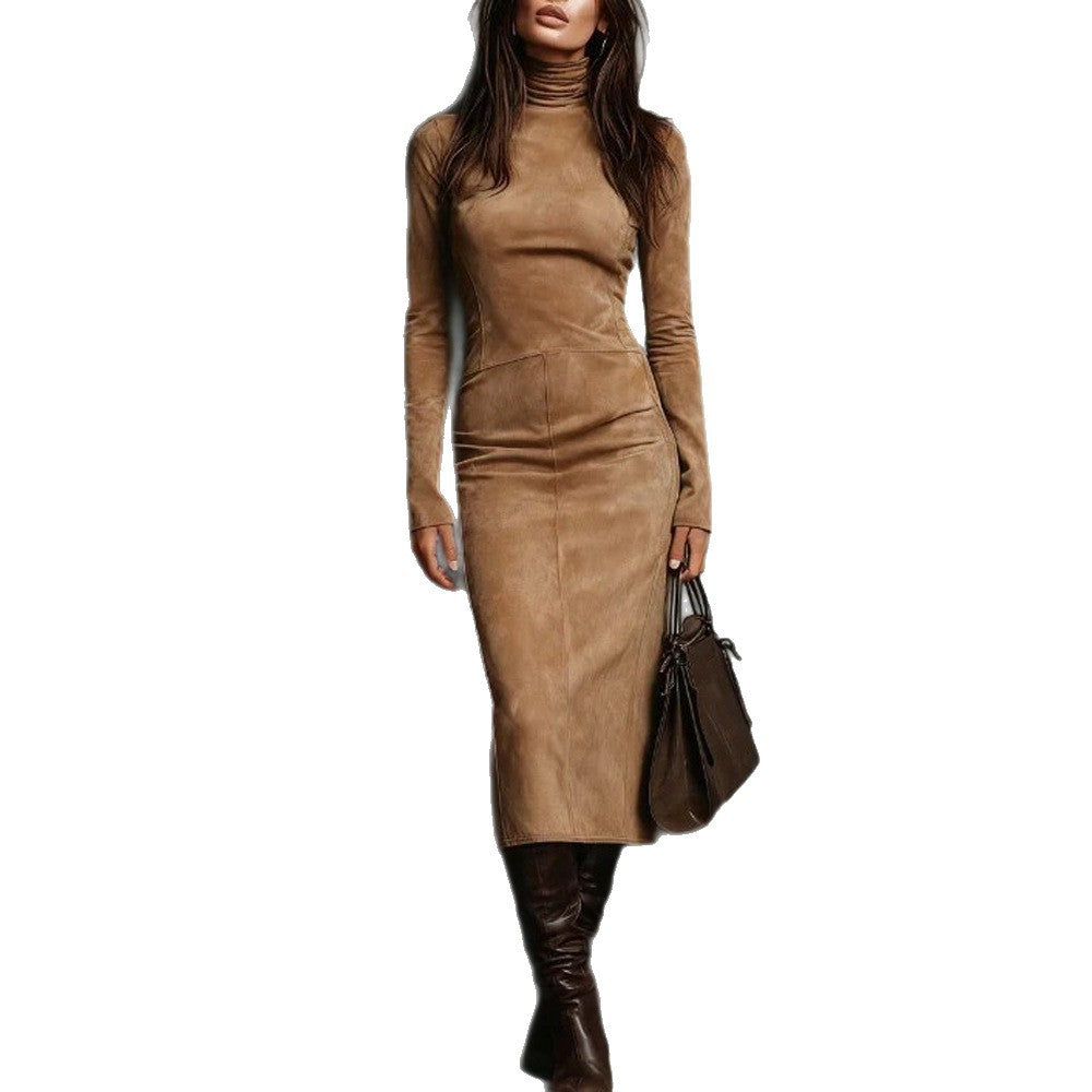 Turtleneck Long-sleeved Dress Fashion Sexy Slim-fitting Bodycon Long Dresses Women's Clothing    Home Decor Supply | Online Retail | ShoreShopper.com