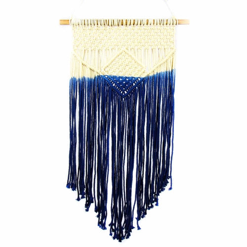 Macrame Wall Hanging in Blue    Home Decor Supply | Online Retail | ShoreShopper.com