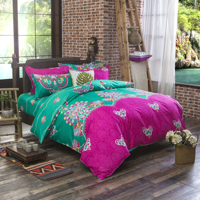 Three-piece Set Of Ethnic Printing On Polyester Bed    Home Decor Supply | Online Retail | ShoreShopper.com