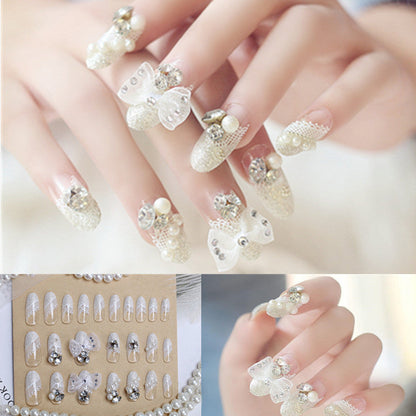 Nail Art Finished Crown Bow Knot Drill Fake Nail Patch    Home Decor Supply | Online Retail | ShoreShopper.com