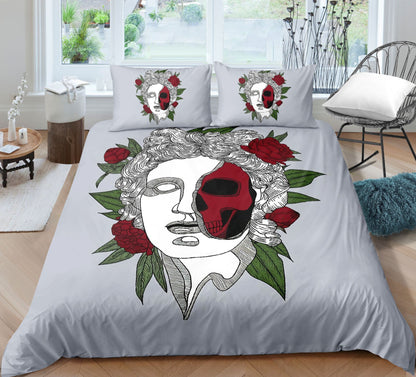 Fashion Skull 3D Digital Printing Skull Three-piece Set Bed Sheet Quilt Cover Pillowcase    Home Decor Supply | Online Retail | ShoreShopper.com
