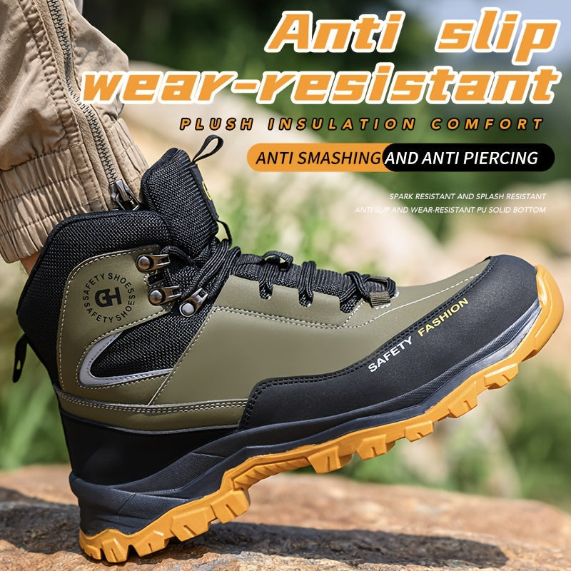 Men's Heavy-Duty High-Quality Work Boots with Steel Toe - All-Terrain Traction Rubber Sole, Cushioned Insole and Arch Support - Four-Season Construction, Industrial, Farm and Outdoor Boots - Ideal for Construction, Warehousin    Home Decor Supply | Online Retail | ShoreShopper.com