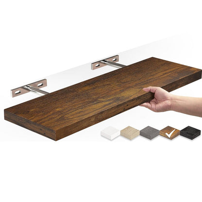 Solid Wood Floating Wall Shelf - Minimalist Hanging Storage for Home and Office    Home Decor Supply | Online Retail | ShoreShopper.com