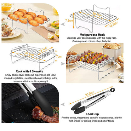 Air Fryer Accessories Rectangular Set Double Pot Grill    Home Decor Supply | Online Retail | ShoreShopper.com