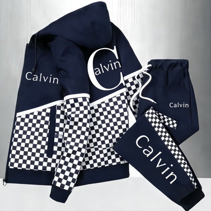 Zip Up Casual Hoodie and Joggers Set Street Style w/ Large Calvin Print    Home Decor Supply | Online Retail | ShoreShopper.com