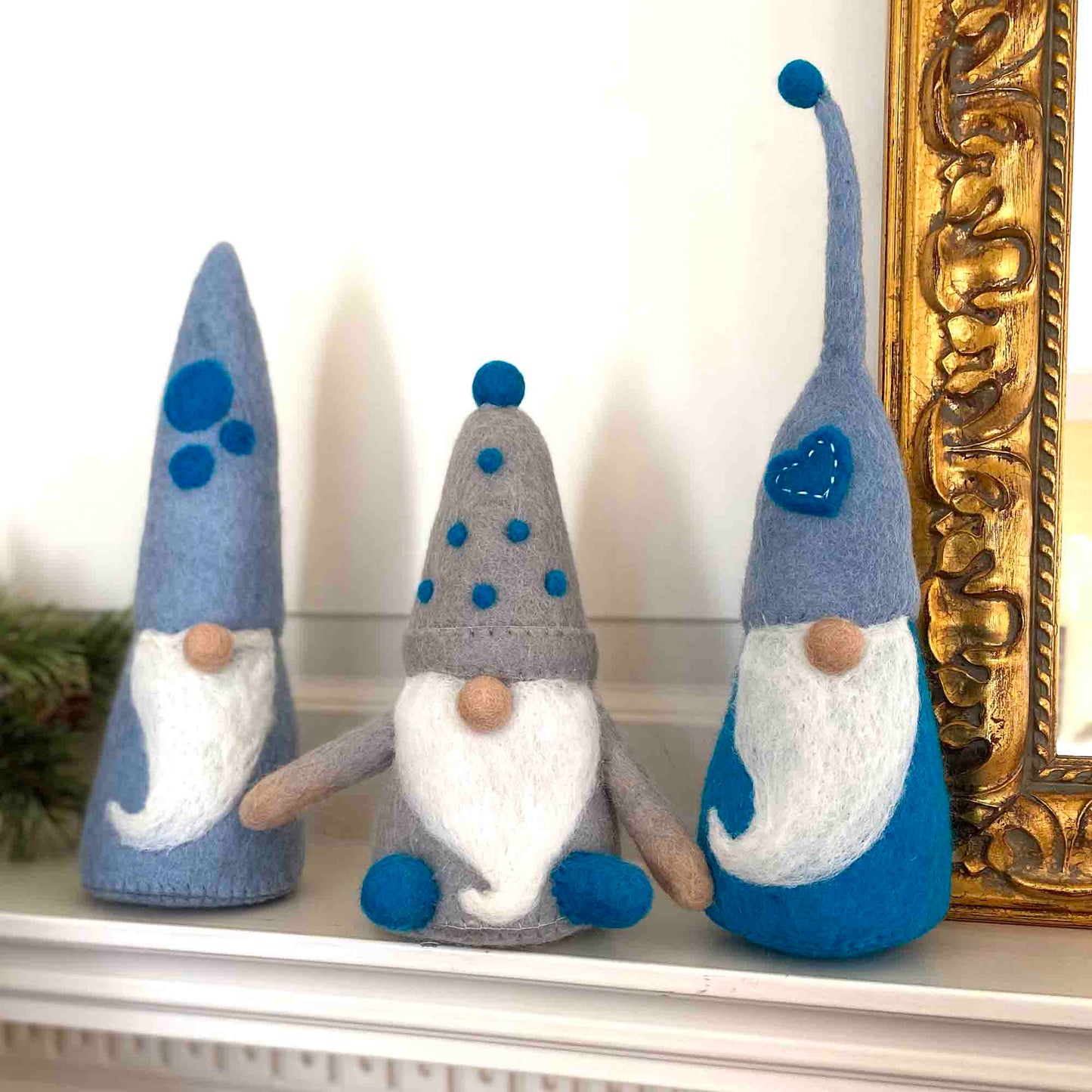 Winter Blues Felt Gnomes Trio, Set of 3    Home Decor Supply | Online Retail | ShoreShopper.com