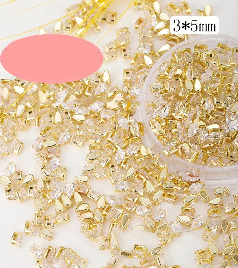 Square Water Drop Zircon Nail Art Jewelry    Home Decor Supply | Online Retail | ShoreShopper.com