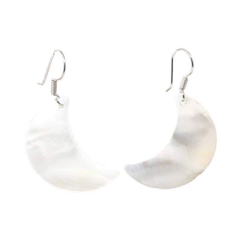 Earrings, Mother of Pearl crescent Moons    Home Decor Supply | Online Retail | ShoreShopper.com