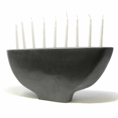 Soapstone Black Menorah - Smolart    Home Decor Supply | Online Retail | ShoreShopper.com